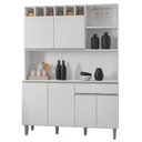 Ver imagem 1 de Kit Cozinha Compacta 130cm Com 6 Portas 1 Gaveta Alice Branco - AJL Móveis