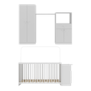 Ver imagem 7 de Quarto Infantil com Berço-Cômoda e Colchão Incluso Olívia Multimóveis Branco