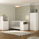 Ver mais imagens de Quarto Infantil com Berço-Cômoda e Colchão Incluso Olívia Multimóveis Branco