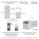 Ver imagem 4 de Quarto Infantil com Berço-Cômoda e Colchão Incluso Olívia Multimóveis Branco