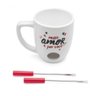 CANECA FONDUE AMOR É TUDO - 150ML + GARFO + VELA - 7