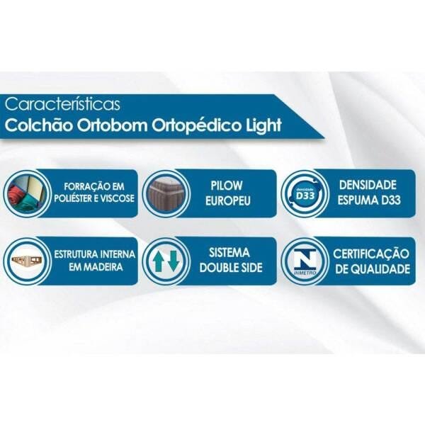 Colchão Casal Ortobom Ortopédico Light 138x188x24 - 2