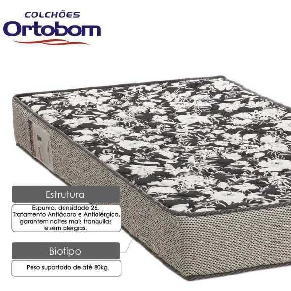 Colchão Solteiro Ortobom  Ultra Physical Espuma D26 até 80kg - Antiácaro e Antialérgico 88x188x17cm - 4