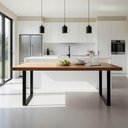 Ver imagem 2 de Mesa de Jantar Industrial Tampo Madeira Maciça 150x70x78cm.:tampo de Teca