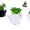 Kit 06 Suculentas Artificiais com Vaso de Cerâmica 9,5x8x6 Cm - D'rossi - 5