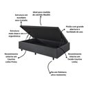 Ver imagem 5 de Box Baú 96x203x34 Cm Abertura Lateral Courino Linho Preto