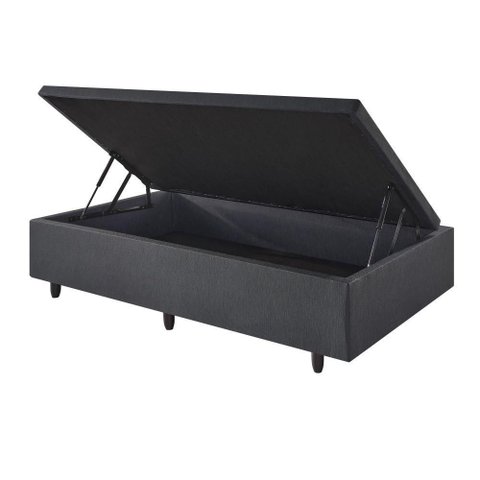 Box Baú 96x203x34 Cm Abertura Lateral Courino Linho Preto