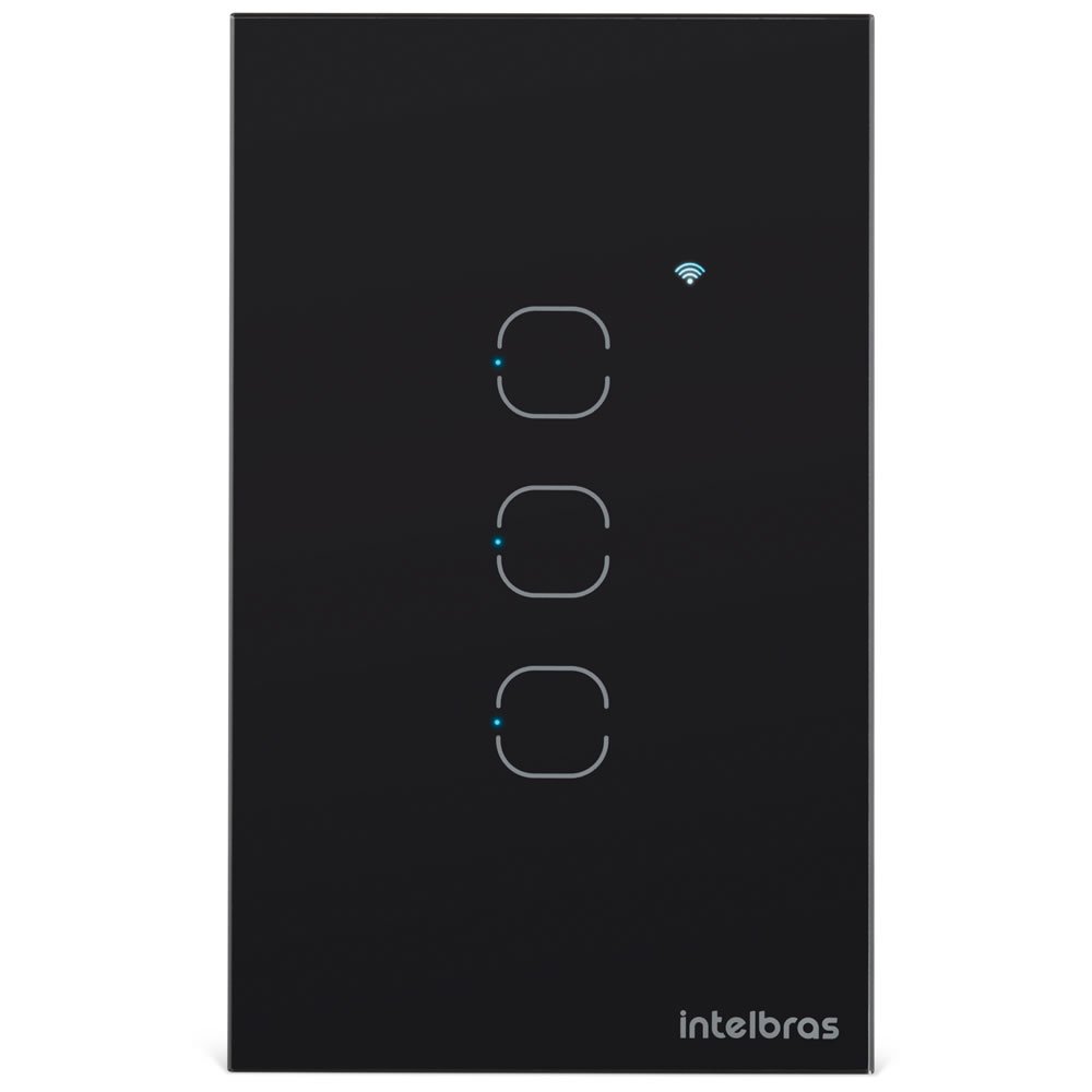 Interruptor Smart Wi-Fi Touch 3 Teclas EWS 1003 Preto Intelbras