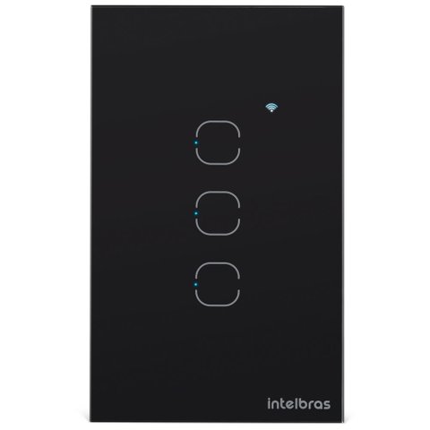 Interruptor Smart Wi-fi Touch 3 Teclas Ews 1003 Preto Intelbras