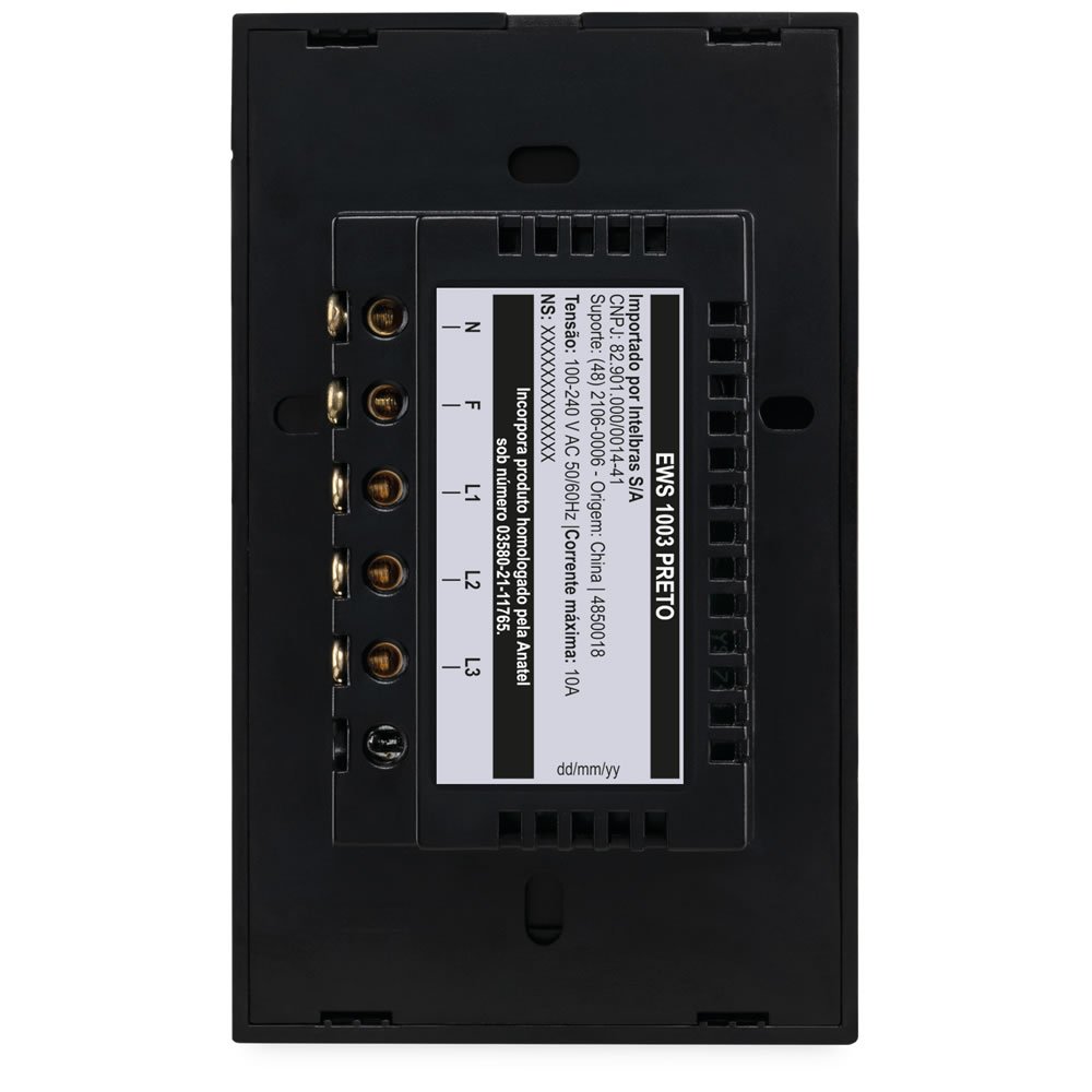 Interruptor Smart Wi-Fi Touch 3 Teclas EWS 1003 Preto Intelbras - 8