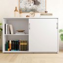 Ver imagem 4 de Armário Escritório 120cm 2 Portas de Correr e Prateleiras F5 Cor:branco