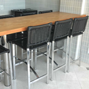 Ver imagem 3 de Banqueta Alta Moderna para Bancada de Cozinha Balcão Bistrô