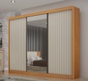 Ver imagem 1 de Guarda Roupa Casal com Espelho Ripado Milano - Arbo Design