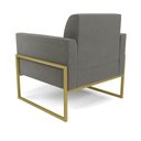 Ver imagem 5 de Poltrona Base Industrial Alta Dourado Marisa Suede D03 - D’Rossi Grafite