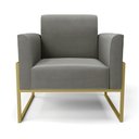 Ver imagem 3 de Poltrona Base Industrial Alta Dourado Marisa Suede D03 - D’Rossi Grafite
