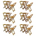 Ver imagem 1 de Kit 6 Jogos De Mesa Bistrô De Madeira Com 2 Cadeiras Dobravel Mel - Amarelo