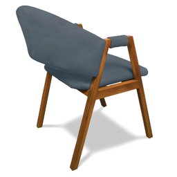 Cadeira Sala de Jantar em Madeira Yara Suede Azul Marinho D03 - D'rossi - 7