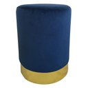 Ver imagem 1 de Banqueta em Veludo Azul Base em Metal Dourado 45cm Nk0006 Btc