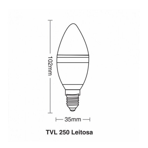 Lâmpada LED Leitosa Vela 3,1W TVL 25 Taschibra Luz Branca  6500K Luz Branca - 2