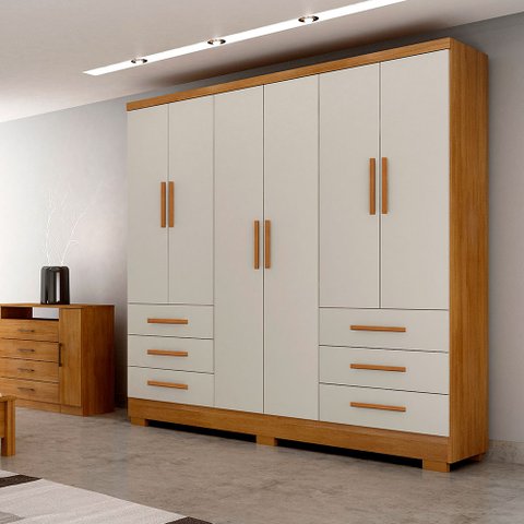 Guarda-roupa Encant 6 Portas e 6 Gavetas com 6 Pés
