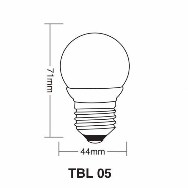 Lâmpada LED Bolinha Taschibra 1W 127v Luz Amarela - 2