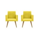 Ver imagem 1 de Kit 02 Poltronas Decorativas Nina Cadeira Recepção Amarelo