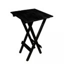 Ver imagem 2 de Mesa Bistrô Alta Dobrável 60x60 com 2 Banquetas de Madeira para Bares e Áreas Externas Preto Montana