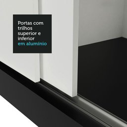 Guarda-roupa Casal 3 Portas de Correr com Espelho Preto/branco Nobre Madesa - 9