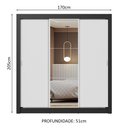 Ver imagem 4 de Guarda-roupa Casal 3 Portas de Correr com Espelho Preto/branco Nobre Madesa