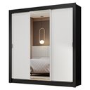 Ver imagem 3 de Guarda-roupa Casal 3 Portas de Correr com Espelho Preto/branco Nobre Madesa