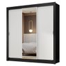 Guarda-roupa Casal 3 Portas de Correr com Espelho Preto/branco Nobre Madesa - 3