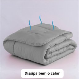 Edredom Casal Queen 6 Peças Leve para Verão Função Cobre Leito Cinza Casa Dona - 3
