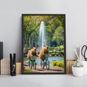 Ver imagem 2 de Quadro Capivaras Andando de Bicicleta 24x18cm - com Vidro:madeira Preta