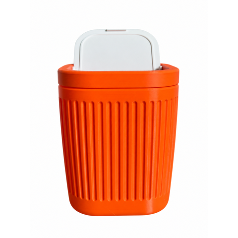 Lixeira de Mesa 2 Litros com Tampa Basculante:Laranja Neon
