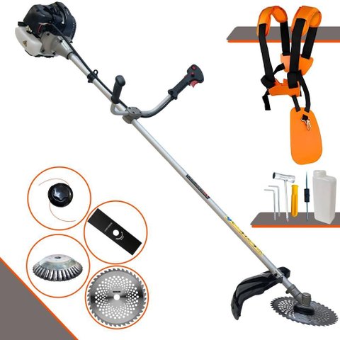 Roçadeira Lateral Cg430b Anmax C/ Carretel + Lâmina Facão + Disco Vídea + Escova de Aço