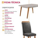 Ver imagem 6 de Conjunto de Jantar Copper 4 Lugares Tampo MDF com Cadeiras Aline Estofadas Grafite 120cm Moderna