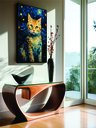 Ver imagem 2 de Quadro Decorativo Abstrato Canvas Filete Animais Gato Pet Shop Salas Gg