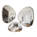 Ver imagem 1 de Conjunto 3 Espelhos Orgânicos em Borda de Madeira Natural