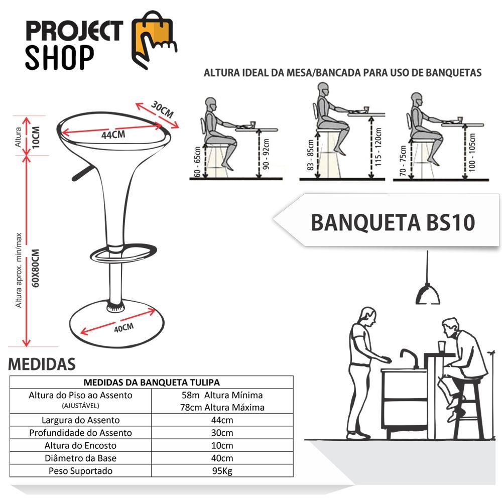 Banqueta Moderna Tulipa Lotus Em Bar Cozinha - Preta - 4