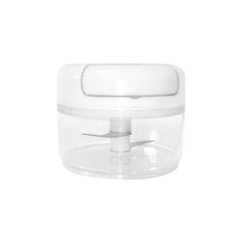 Mini Processador Triturador Alimento Manual 2 Laminas Branco