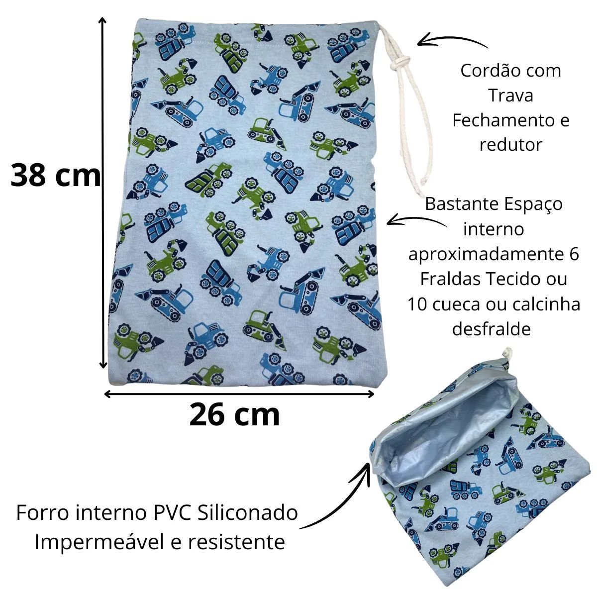 Saco Impermeável Roupa Molhada Bebê Carrinho Minhaestrelinha - 4