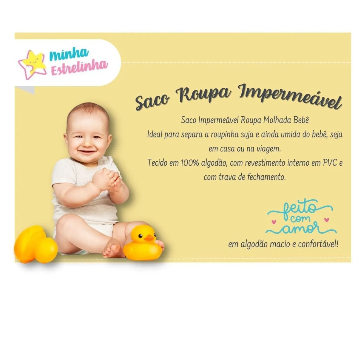 Saco Impermeável Roupa Molhada Bebê Carrinho Minhaestrelinha - 7