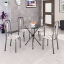 Ver imagem 1 de Conjunto Sala de Jantar com 4 Cadeiras Lívia Prata/Arabesco
