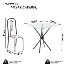 Conjunto Sala de Jantar com 4 Cadeiras Lívia - 3