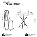 Ver imagem 3 de Conjunto Sala de Jantar com 4 Cadeiras Lívia Prata/Arabesco