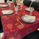 Ver imagem 3 de Toalha de Mesa Retangular em Jacquard Luxo Sinos de Natal - 2,20M x 1,40M