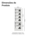 Ver imagem 3 de Kit Balcão + Cristaleira 60 Cm Branco Smart 100% Mdf Madesa