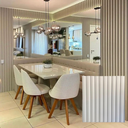 Ver imagem 1 de Kit 12 Placas Painel Ripado Decorativo Impermeavel Flexivel Texturizado Parede 3d Pvc