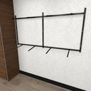 Ver imagem 2 de Arara de Roupas Closet Quarto com 15 Peças Cremalheira 200x100 Cm Cor Preto Modelo Clst1p154
