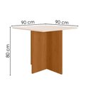 Ver imagem 3 de Mesa de Jantar Quadrada 4 Lugares 90cm sem Cadeiras Helô Poliman Móveis Freijo Off White